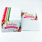 Rectangle 5'' Pink And Gold Thank You Cards , Thank You Bussiness Cards