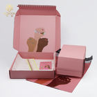 Pink E Flute Flip Top Cardboard Box , Mail Shipping Box With FSC Certificate