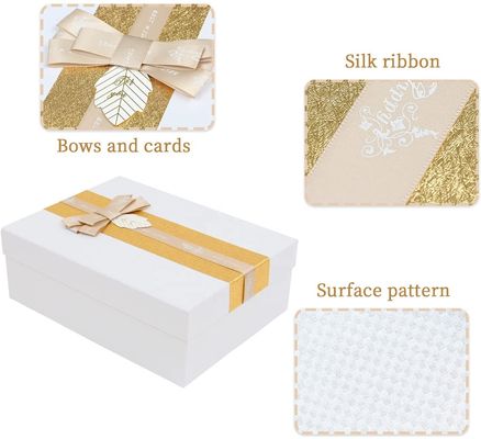 9 Inch lid and base box Paperboard Gift Boxes Custom Logo Printing With Ribbons