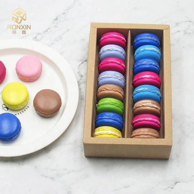 20cm Kraft Paper Macaron Gift Box Packaging Food Safe With Window