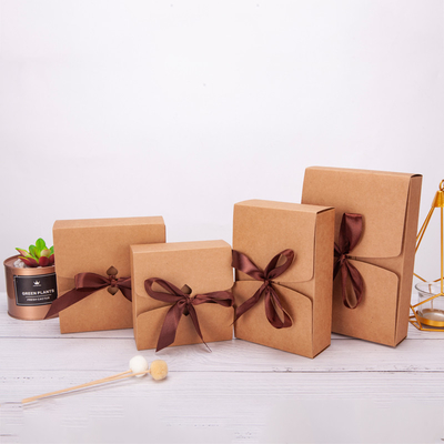 FSC Brown Recyclable Kraft Gift Box With Window For Clothing Packaging