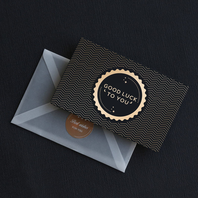 Transparent Black Art Paper Laser Cut Wedding Cards With Logo Foil Hot Stamping