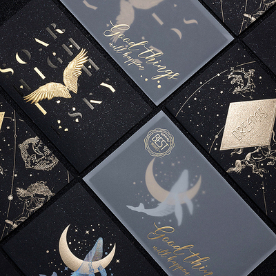 Transparent Black Art Paper Laser Cut Wedding Cards With Logo Foil Hot Stamping