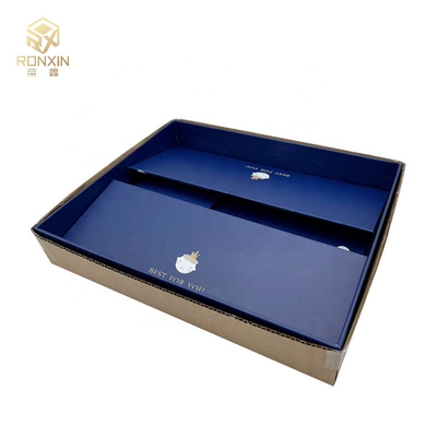 Blue Art Paper Paperboard Gift Boxes With Hardcover Printing Logo For Luxury Gift Packaging
