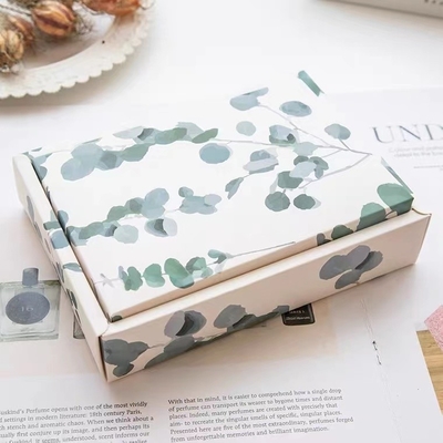 Pink Flowers Coated Foldable Box With Ribbon With Ribbon CMYK Printing For Packaging