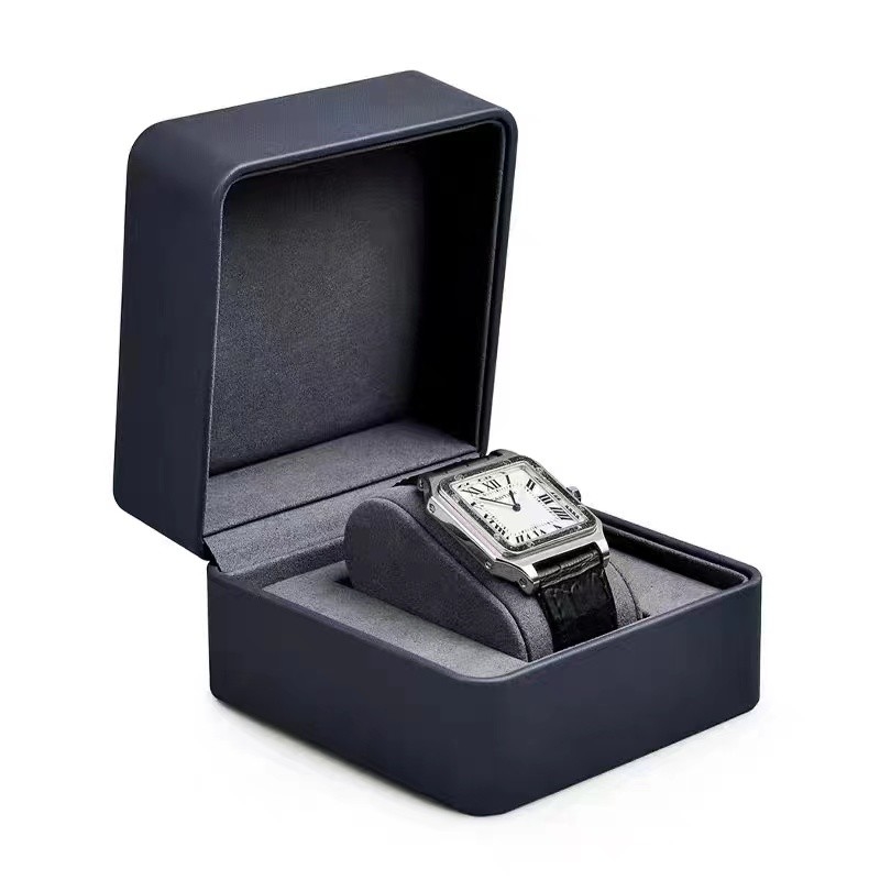 Black Color PU Leather Paperboard Gift Boxes With Foam Inserter Jewelry Packaging